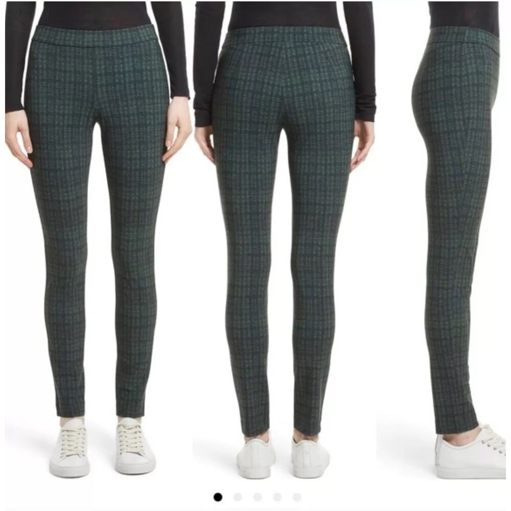 Theory Adbelle K Plaid Skinny Legging Pants S | Blue Green Dark Academia Slim
